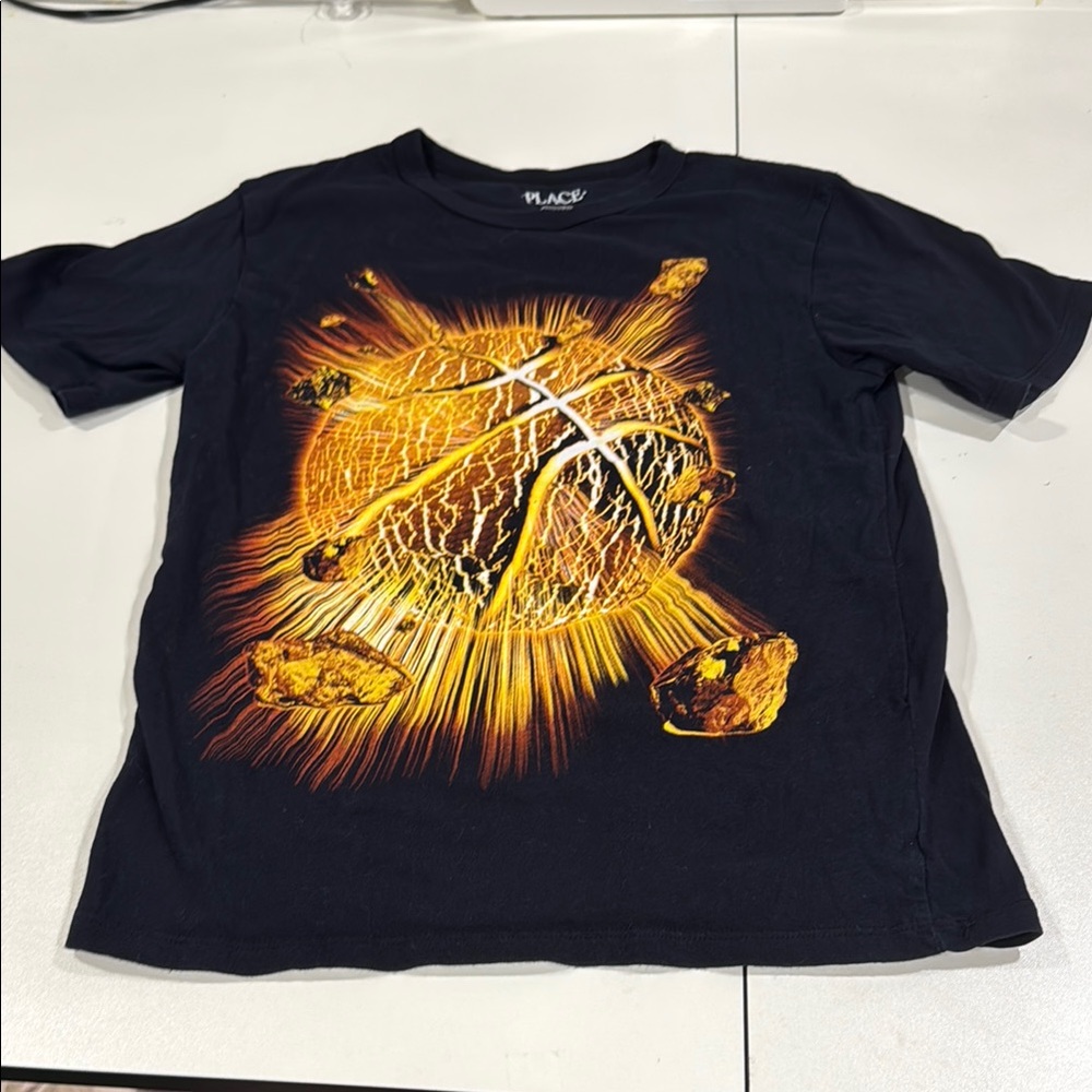 The Children's Place Black and Orange Graphic Tee